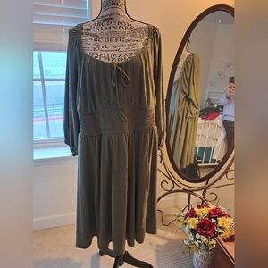 Torrid Olive 3/4 Sleeve Dress Sz3